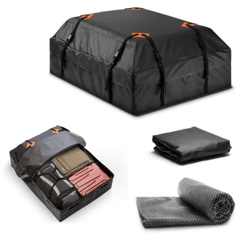 Bagageiro de Teto Maleiro Impermeável Rack Dobrável para Carro Porta Bagagens 415L - StaremCasa