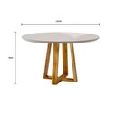 Ver imagem 3 de Conjunto Sala de Jantar 4 Lugares Mesa Redonda 1,2m e 4 Cadeiras Marrom