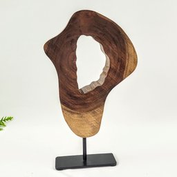 Escultura de Madeira Tronco Natural 31x17x5cm Rústica Chic - 2