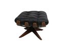 Ver imagem 3 de Poltrona e Puff de Couro Costela Wood - Preto Pigmentado - Mempra