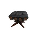 Ver imagem 3 de Poltrona e Puff de Couro Costela Wood - Preto Pigmentado - Mempra