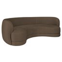 Ver imagem 1 de Sofá Curvo 2 Lugares Sala de Estar Recepção Noruega 150cm Suede - Doce Sonho Móveis Cor Marrom