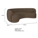 Ver imagem 5 de Sofá Curvo 2 Lugares Sala de Estar Recepção Noruega 150cm Suede - Doce Sonho Móveis Cor Marrom