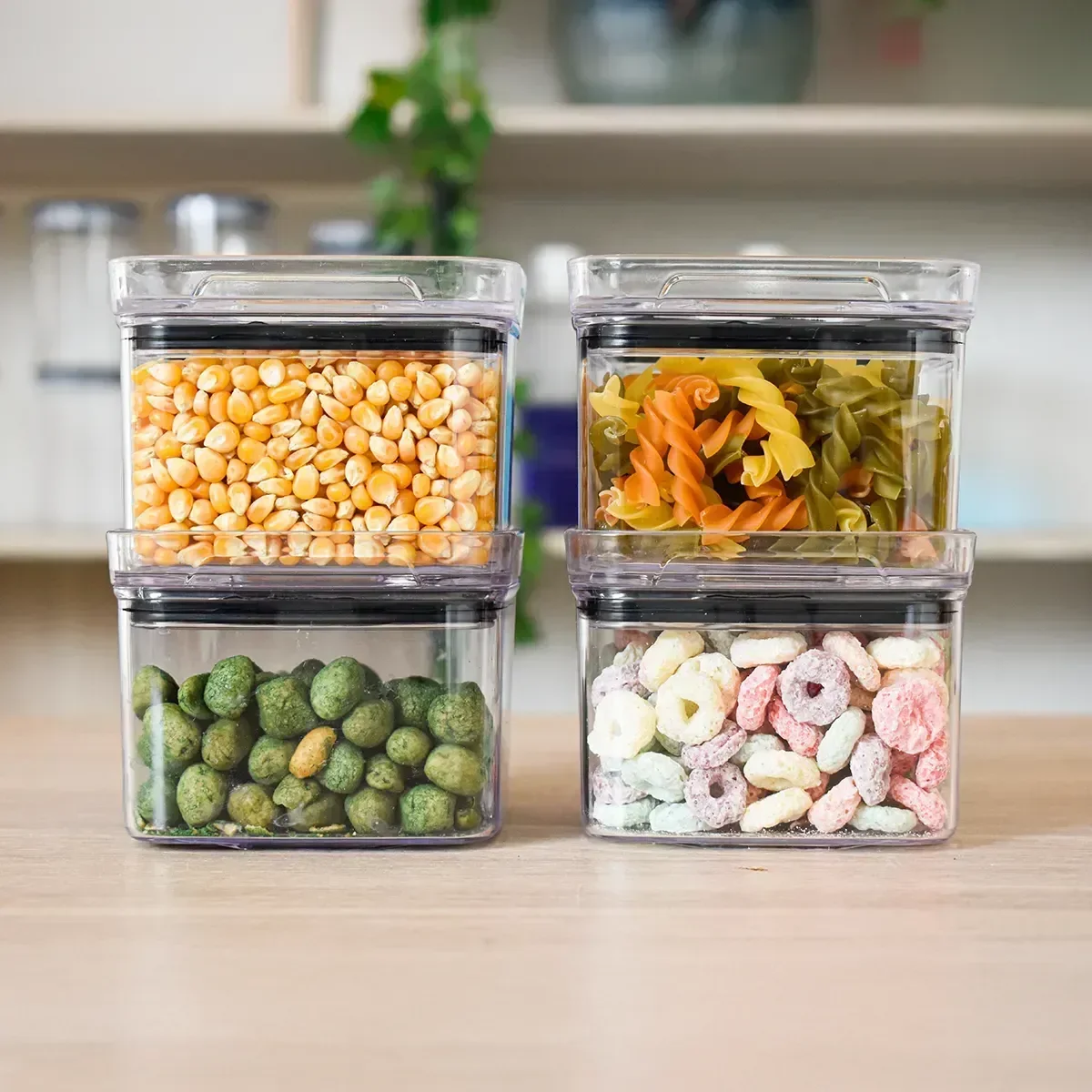 Ver imagem 1 de Kit 4 Potes Hermeticos Pequenos Vedacao Forte Cozinha Organizada Vitahome