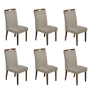 Ver imagem 1 de Kit 6 Cadeiras de Jantar Madeira Maciça em Linho Heloísa Cor da Estrutura:mel;cor do Assento:bege Li
