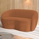 Ver imagem 2 de Sofá 3 Lugares 180cm Sala de Estar Living Oscar K01 Bouclê Terracota - Lyam Decor