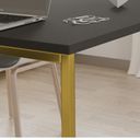 Ver imagem 4 de Mesa Escritório Base Metal Dourada Tampo Preto 120 Cm