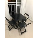 Ver imagem 2 de Conjunto de Mesa com 4 cadeiras almofadadas cor TABACCO Marcenaria Aliberti 01