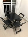 Ver imagem 2 de Conjunto de Mesa com 4 cadeiras almofadadas cor TABACCO Marcenaria Aliberti 01