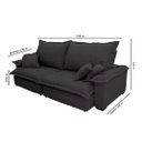Ver imagem 3 de Sofá Retrátil e Reclinável Paris 2.00m Super Pillow - Preto