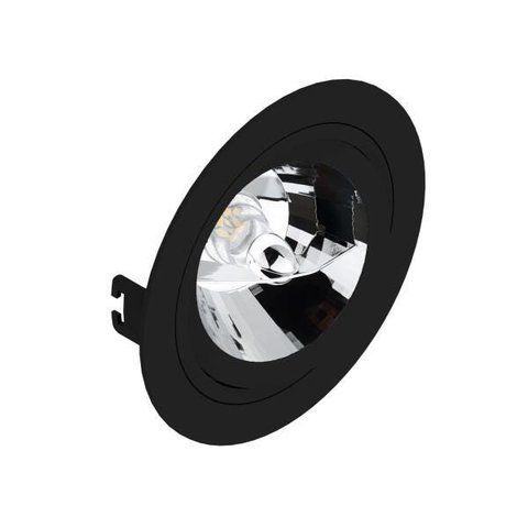 Spot de Embutir Redondo 360º Face Plana Ar111 Gu10 Preto