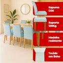 Ver imagem 3 de Kit 8 Cadeira de Jantar Emily Estofada Linho Cinza Pé de Madeira Castanho - Arkell