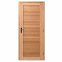 Ver imagem 2 de Kit Porta Pronta Maciça de Eucalipto 214x87cm Abertura Direita Veneziana Marrom