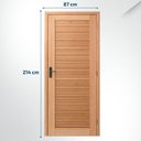 Ver imagem 3 de Kit Porta Pronta Maciça de Eucalipto 214x87cm Abertura Direita Veneziana Marrom