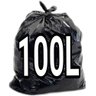 Saco de Lixo 100Lts Preto Gram. 0,12mm Reforçado com 100 Unids:Preto - 1
