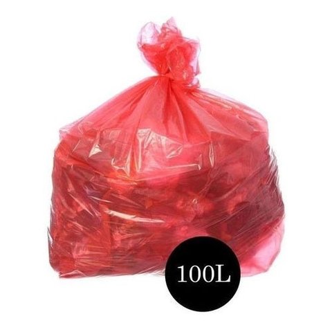 Saco de Lixo Comum Vermelho 100Lts Pct com 100 Un:Vermelho