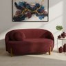 Sofá Orgânico 2 Lugares C/2 Almofadas Curvo Sala Recepção Amsterdã Suede Bordô - Montanari's Decor - 1