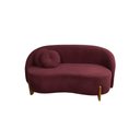 Ver imagem 2 de Sofá Orgânico 2 Lugares C/2 Almofadas Curvo Sala Recepção Amsterdã Suede Bordô - Montanari's Decor