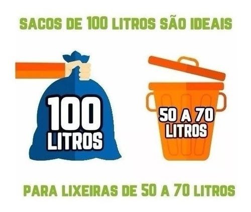 Saco De Lixo 100 Litros Preto Reforçado - 100 Unidades:Preto - 3