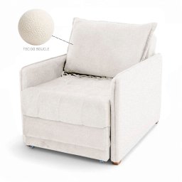 Poltrona Cama Reclinável Retrátil Viena Boucle Bege - Loja Sheep - 3