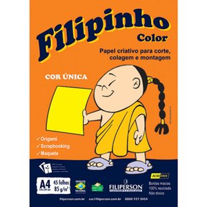 Papel Filipinho Amarelo A4 85g 45 Folhas - Filiperson