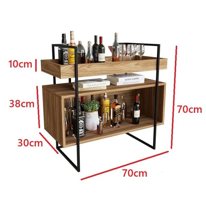 Bar Industrial com Bandeja Mdf + Ferro - 70 Cm - 2