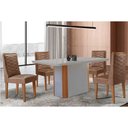 Ver imagem 1 de Conjunto: Mesa Sala Jantar Pietã¡ Curvo 120cm + 4 Cadeiras Dafne Madeira Naturale/off White -