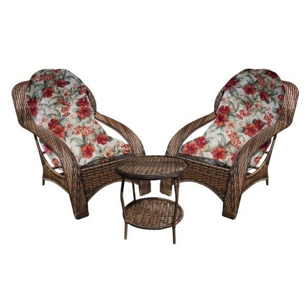 Conjunto de Poltronas Fibra Sintética Espreguiçadeira - 2 Poltronas + Mesa de Centro - Gamboa Bege - 1