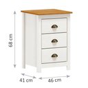 Ver imagem 2 de Mesa de Cabeceira Topázio 3 Gavetas 9130bf Branco Freijó Finestra
