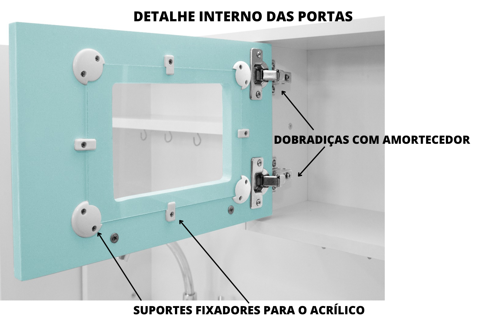 Mini Armário de Cozinha Infantil Unicórnio Arco Íris em Mdf:menta - 4