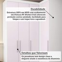 Ver imagem 7 de Guarda Roupa de Canto Alpes 4 Portas de Bater 2 Gavetas MDP Branco e Rosa Luciane Móveis