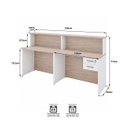 Ver imagem 5 de 2 Balcões de Atendimento e Recepção 120x60cm com Gaveteiro Suspenso de 2 Gavetas com Fechadura