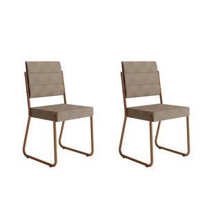 Conjunto 2 Cadeiras de Jantar 1736 Carraro Caramelo/Rose
