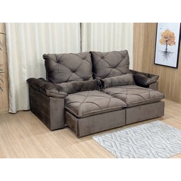 Sofá Retrátil Reclinável 2,30 M Marrom 320 Ibis Premium - 1 Sofá Retrátil Reclinável 2,30 M Marrom 320 Ibis Premium - 1