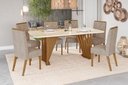 Ver imagem 1 de Mesa de Jantar Adriana 180 C. Vidro 6 Cad. Nina Creme - Henn