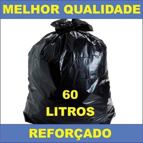 Kit 2 Sacos Lixo Preto 60 Litros Reforçado Pacote 50 Unidade