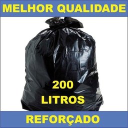Saco Lixo Preto 200 Litros Reforçado com 50 Un Boca Larga - 1
