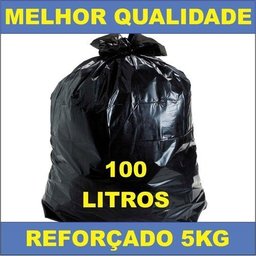Saco Lixo Preto Reforçado 100 Litros com 5 Kg Boca Larga - 1