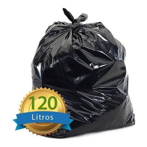 Saco De Lixo Preto Reforçado 120l Com 50 Unidades 92x100cm