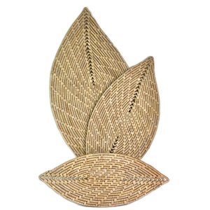 Trio Descanso Panelas Folhas Palha Natural Rústico Decoração