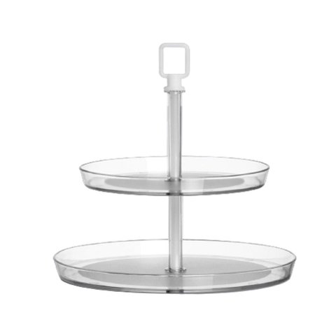 Porta Doces Baleiro Duplo 2 Andares Acrílico Cristal 270mm