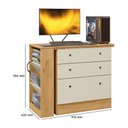Ver imagem 6 de Cômoda com Mesa Giratória Gamer Freijó/off White Fosco - Qmovi