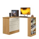 Ver imagem 1 de Cômoda com Mesa Giratória Gamer Freijó/off White Fosco - Qmovi
