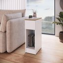 Ver imagem 2 de Mesa Lateral ou Cabeceira com 1 Nicho e 1 Gaveta Linea Branco Montana