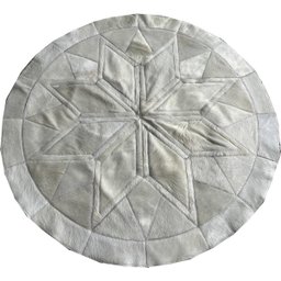 Tapete De Couro mandala Redondo Branco 1,20 Diâmetro - 1