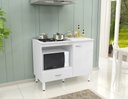 Ver imagem 1 de Balcão Cooktop Blane 105cm com 1 Porta e 1 Gaveta Branco
