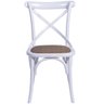Cadeira Cross Verônica Lisa Com Assento Em Rattan E Base Madeira 126 - Bella Brasil Decor Branca - 2