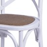 Cadeira Cross Verônica Lisa Com Assento Em Rattan E Base Madeira 126 - Bella Brasil Decor Branca - 6