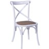 Cadeira Cross Verônica Lisa Com Assento Em Rattan E Base Madeira 126 - Bella Brasil Decor Branca - 1