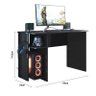 Conjunto Gamer Armário 2 Portas e Mesa para Computador 3875 Preto - Qmovi - 5